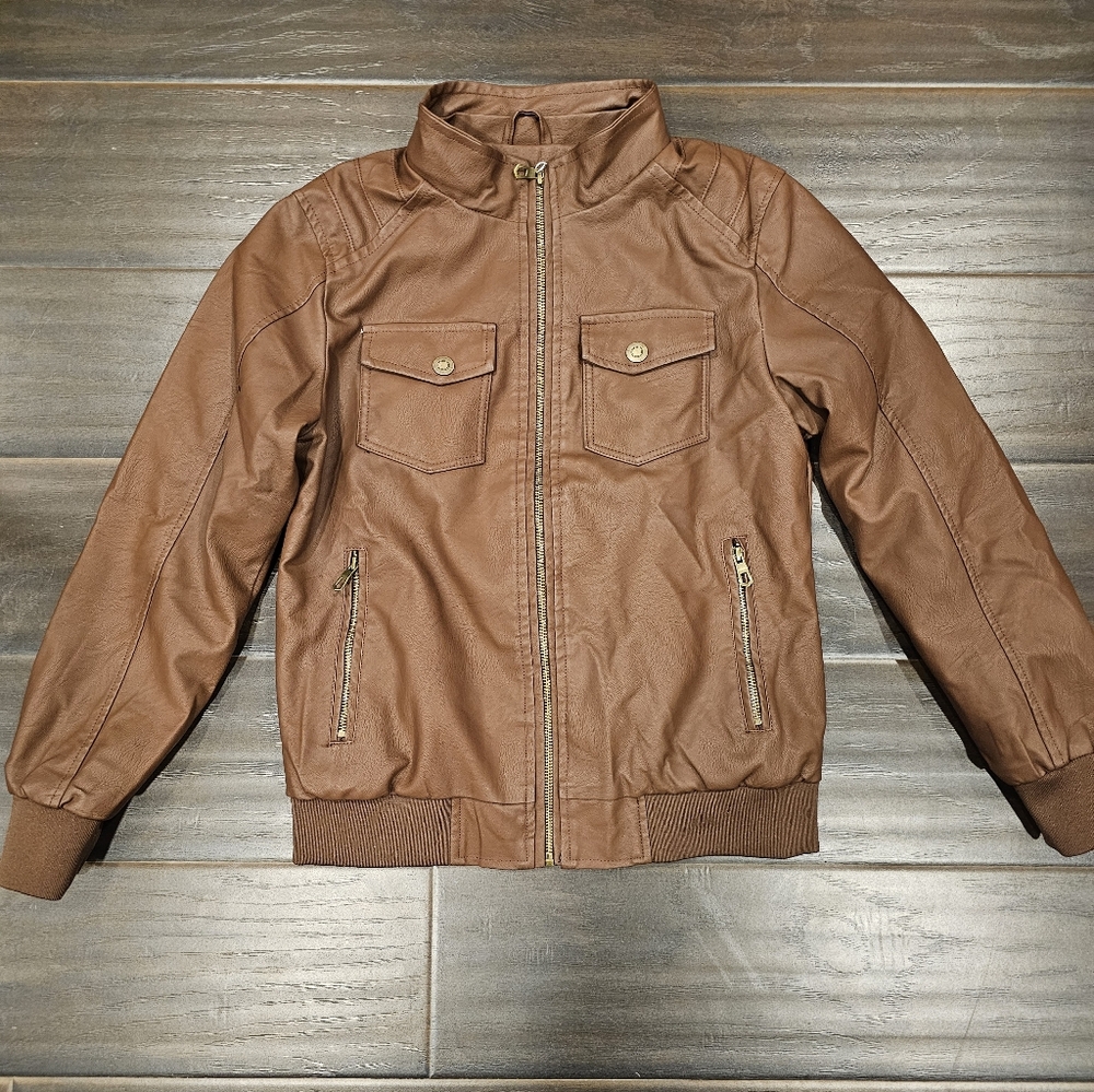 NWT- Gorgeous women's camel color, vegan leather, waterproof, motorcycle coat
